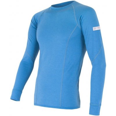 Pánské funkční triko Sensor Merino Wool Active dl.r. světle modrá – Zboží Mobilmania