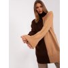 Dámský svetr a pulovr BASIC delší svetr s rolákem ba sw 0234 65p brown