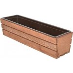 Rojaplast Truhlík MODERN 61 cm - s plastovým květináčem, hnědá – Sleviste.cz
