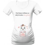 Tričko s potiskem Pod tímto tričkem se ukrývá něco kouzelného jednorožec dámské Bílá – Zboží Dáma