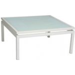 Hliníkový konferenční stolek Skelby, Stern, čtvercový 75x75x34,5 cm, rám lakovaný hliník šedý (graphite), deska sklo, tmavě šedé – Zboží Mobilmania