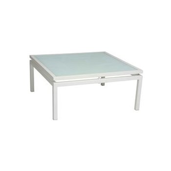Hliníkový konferenční stolek Skelby, Stern, čtvercový 75x75x34,5 cm, rám lakovaný hliník šedočerný (anthracite),deska sklo, barva šedočerná (dark grey)