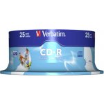 Verbatim CD-R 700MB 52x, Printable, spindle, 25ks (43439) – Zbozi.Blesk.cz