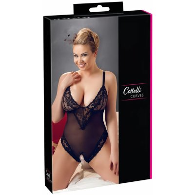 Cottelli Plus Size - krajkové body černé – Zboží Dáma