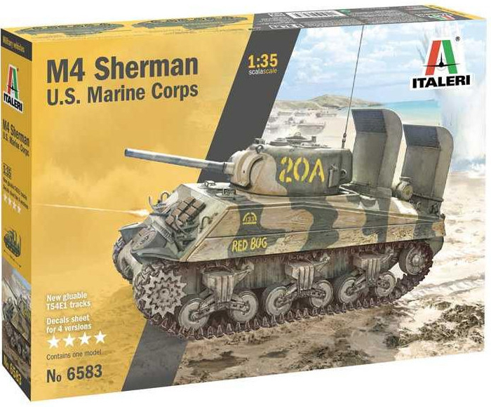 Italeri Model Kit military 6583 M4 SHERMAN U.S. MARINE CORPS 1:35