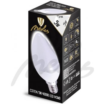 Nedes LED žárovka Svíčková 5W E14 4000K Neutrální bílá 430lm