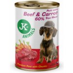 JK Animals Beef & Carrot Premium Paté with Chunks superprémiová masová 400 g – Hledejceny.cz