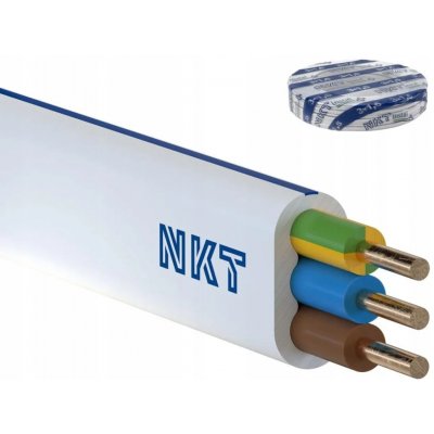 NKT Instalační kabel YDYp 3x1,5 mm2 750V 100m plochý – Hledejceny.cz