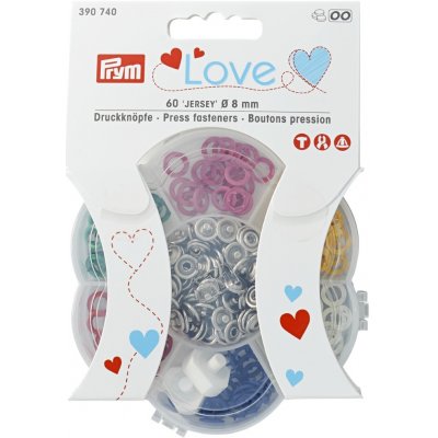 Sada stiskacích knoflíků Jersey, Prym Love, 8 mm, 60 ks, různé barvy – Zboží Dáma