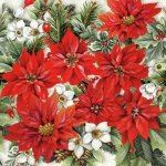 Ubrousek 33x33cm Vánoční růže – HobbyKompas.cz