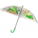 Dinosaurus deštník dětský holový průhledný zelený