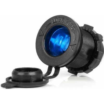 Vodotěsná zásuvka do autozapalovače s ČERVENÝM LED podsvícením 12/24V AMIO-04220, , , – Zboží Živě