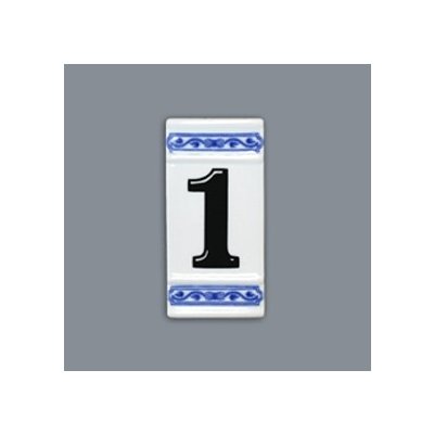 Cibulák číslo na dům 11 cm originální cibulákový porcelán Dubí, cibulový vzor, – Sleviste.cz