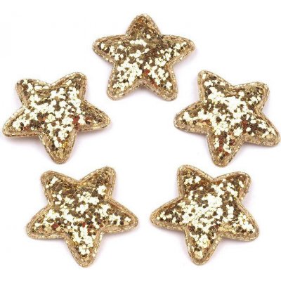 Aplikace/Nášivka Hvězda s glitry barva: zlatá – Zboží Dáma
