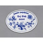 Cibulák Boží požehnání Dej bůh štěstí 24,5 cm originální cibulákový porcelán Dubí cibulový vzor – Sleviste.cz