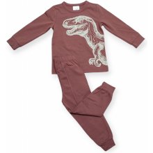 chlapecká souprava pyžamo Drappa Dot dinosaurus hnědé