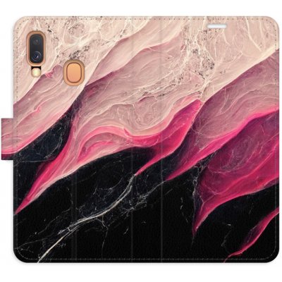 Pouzdro iSaprio Flip s kapsičkami na karty - BlackPink Marble Samsung Galaxy A40 – Zbozi.Blesk.cz