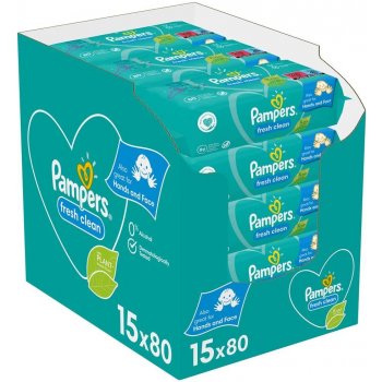 Pampers Fresh Clean dětské čisticí ubrousky 15 x 80 ks od 615 Kč -  Heureka.cz