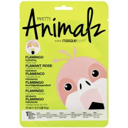 MasqueBar Pretty Animalz Plameňák textilní hydratační pleťová maska 21 ml