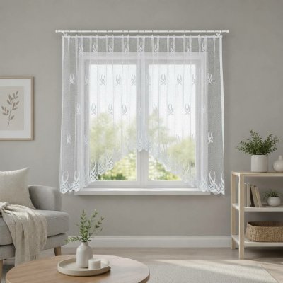 Dekorační oblouková krátká záclona na žabky GOSIA bílá 300x160 cm MyBestHome – Hledejceny.cz