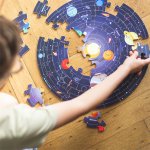 Bigjigs Toys Kulaté podlahové puzzle Sluneční soustava 50 dílků – Zboží Dáma