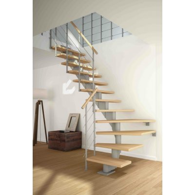 DOLLE HAMBURG STYL 6 - Horizontální výplň Ø6 mm, Vedení s 1/4 zatočením, 222 - 258 cm 11 nášlapů (pod 222 cm lze instalovat – HobbyKompas.cz