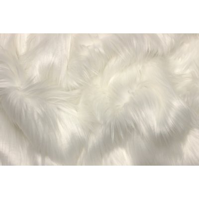 Umělá kožešina - Perlově bílá vysoký vlas – Zboží Mobilmania