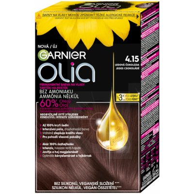 Garnier Olia Permanent Hair Color olejová permanentní barva na vlasy 4,15 Iced Chocolate 50 g – Hledejceny.cz