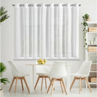 EUROFIRANY ZÁCLONA NA KROUŽCÍCH EMMA 290X145 CM BÍLÁ – Hledejceny.cz