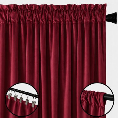 Hotový závěs Flying sametový zatemňovací červený 140x250 cm – Hledejceny.cz