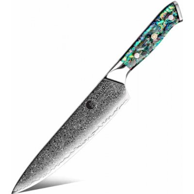SaKuRo Šéfkuchařský nůž z damaškové oceli Ocean Shell 20,3 cm – Zboží Mobilmania