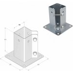 Domax šroubovací patka sloupku se čtvercovou základnou (ZNG) PSPA 90 - 91 x 150 x 150 x 2.0 mm – Hledejceny.cz