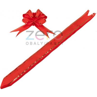 Stahovací mašle 3,3 cm x 25 ks - červená s pruhy – Zboží Dáma