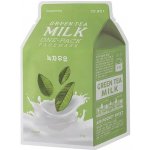 A'Pieu Green Tea Milk One-Pack zklidňující jednorázová bavlněná maska s extrakty mléka zeleného čaje a vilínu 21 g – Zboží Dáma