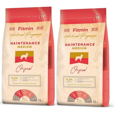 Fitmin Dog Medium Maintenance 2 x 12 kg – Sleviste.cz