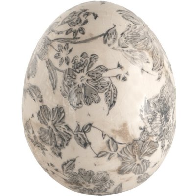 Dekorace vintage vejce se šedými květy Mell French S - Ø 9*12 cm – Hledejceny.cz