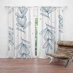 Sablio Závěs Modré lístky: 2ks 140x250cm – Hledejceny.cz