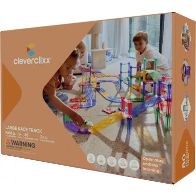 Cleverclixx Velká magnetická závodní dráha pastelová 80 ks – Sleviste.cz