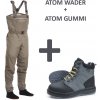 Rybářské prsačky Vision Brodící kalhoty ATOM Waders + Vision Brodící boty ATOM, gumová podrážka