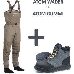 Vision Brodící kalhoty ATOM Waders + Vision Brodící boty ATOM, gumová podrážka