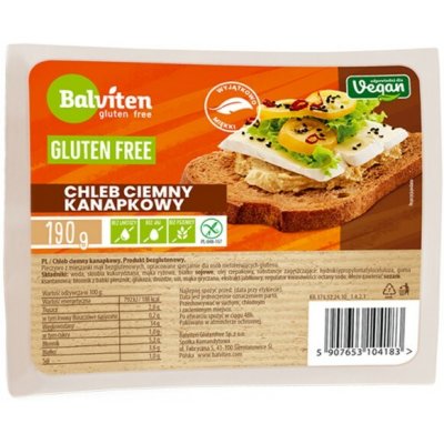 Balviten Chléb tmavý krájený bez lepku 190 g – Zboží Dáma