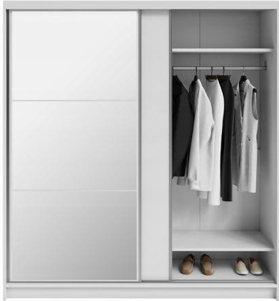 DobreSny Denve 200 x 218 x 60,3 cm bílá se zrcadlem