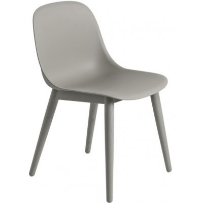 Muuto Fiber Side Chair Wood Base šedá