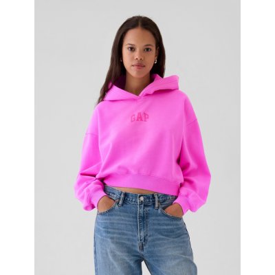 GAP Crop mikina VintageSoft s logem Růžová Růžová – Sleviste.cz