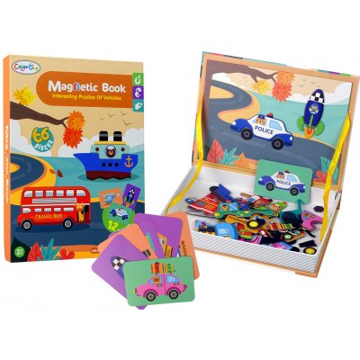 mamido Vzdělávací magnetické puzzle v knize Dopravní prostředky – Zboží Dáma