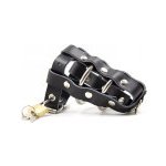 BDSM uzamykatelný postroj na penis s kroužky 68007 68007 – Zboží Dáma