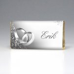 Svatební jmenovka - čokoláda STŘÍBRNÉ PRSTENY (1 ks) – Hledejceny.cz