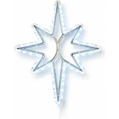 DECOLED Easy Fix 2D LED světelná hvězda X., závěsná, 43 × 56 cm, ledově bílá, 3D tisk, bílá – Hledejceny.cz
