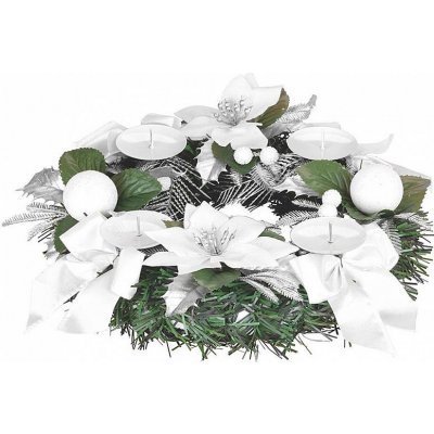 MagicHome bílý Adventní věnec na 25 cm – Zboží Dáma