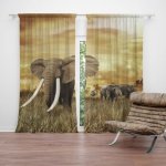 Sablio Závěs Slon Africký: 2ks 140x250cm – Zboží Mobilmania